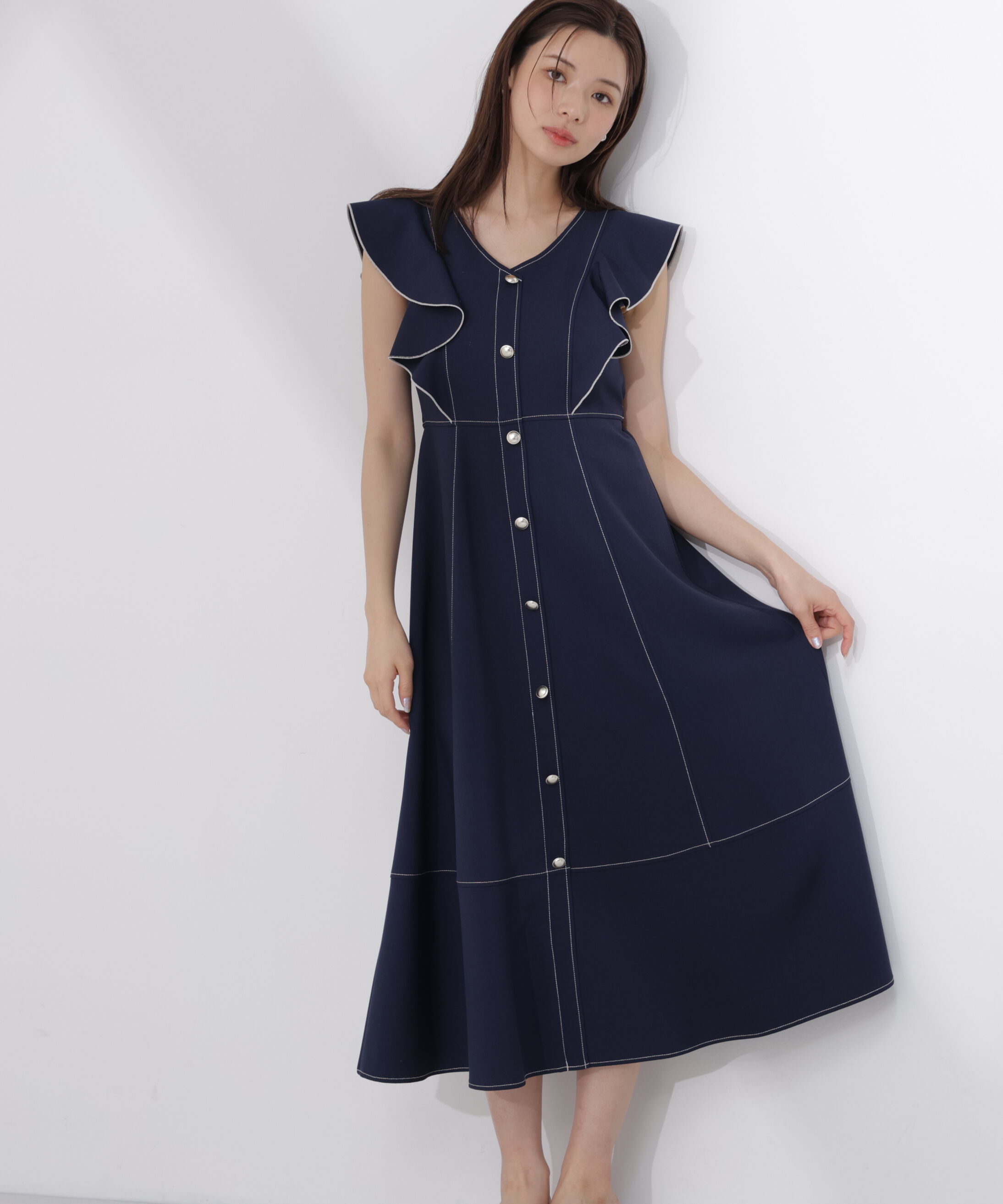 PROPORTION BODY DRESSING「フロントボタンステッチワンピース26SS」|ワンピース|