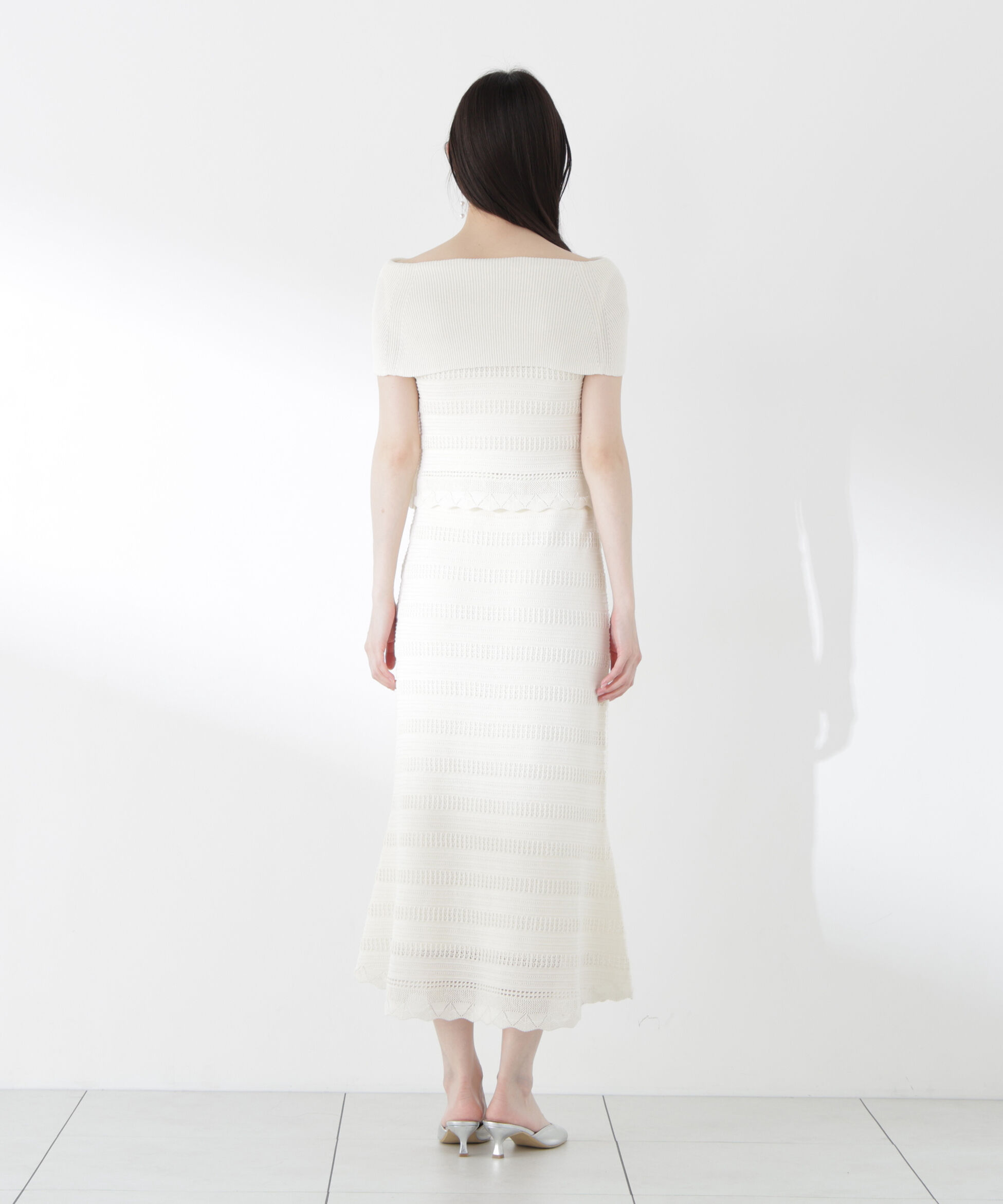 PROPORTION BODY DRESSING「＜中川紅葉さん着用＞透かし編みオフショルセットアップ」|ワンピース|