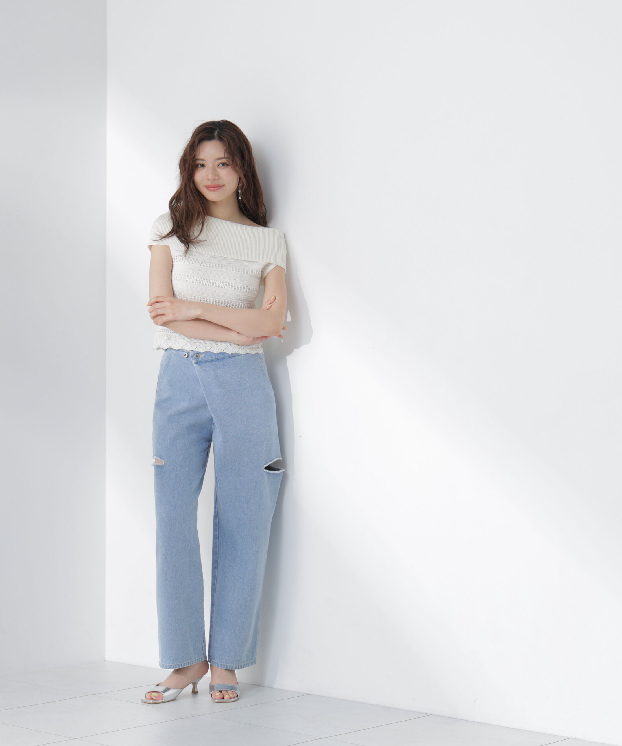 PROPORTION BODY DRESSING「＜中川紅葉さん着用＞透かし編みオフショルセットアップ」|ワンピース|