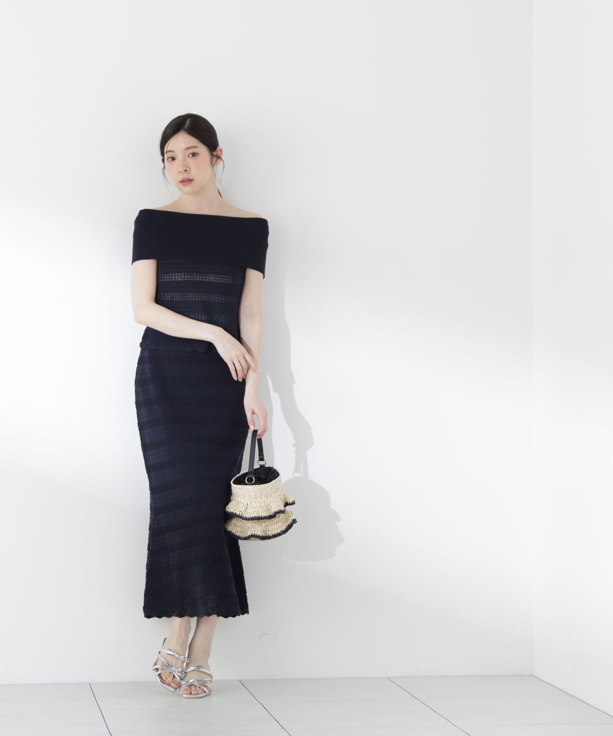 PROPORTION BODY DRESSING「＜中川紅葉さん着用＞透かし編みオフショルセットアップ」|ワンピース|