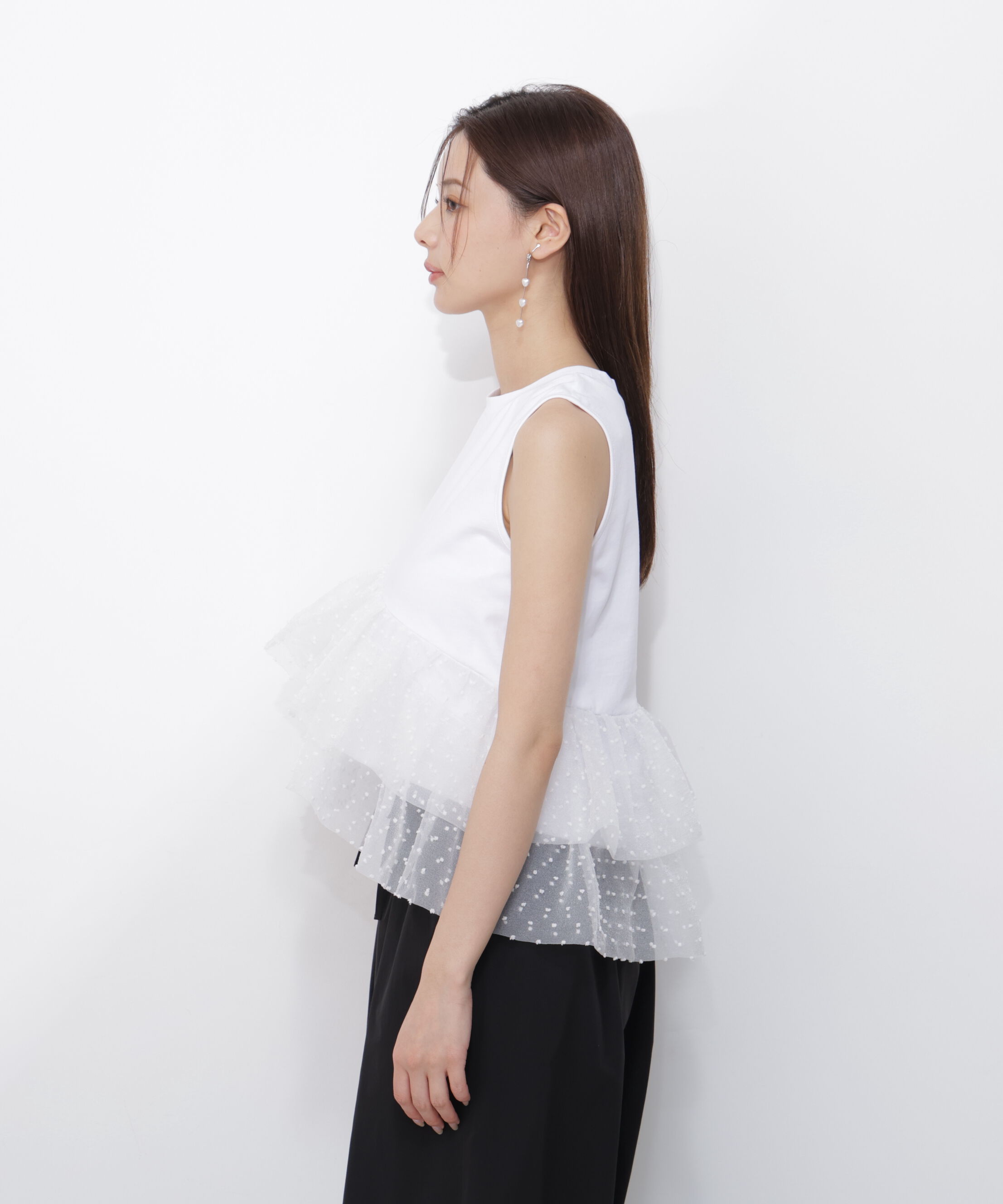 PROPORTION BODY DRESSING「＜EDIT COLOGNE＞ドットチュールカットソー」|Tシャツ・カットソー|