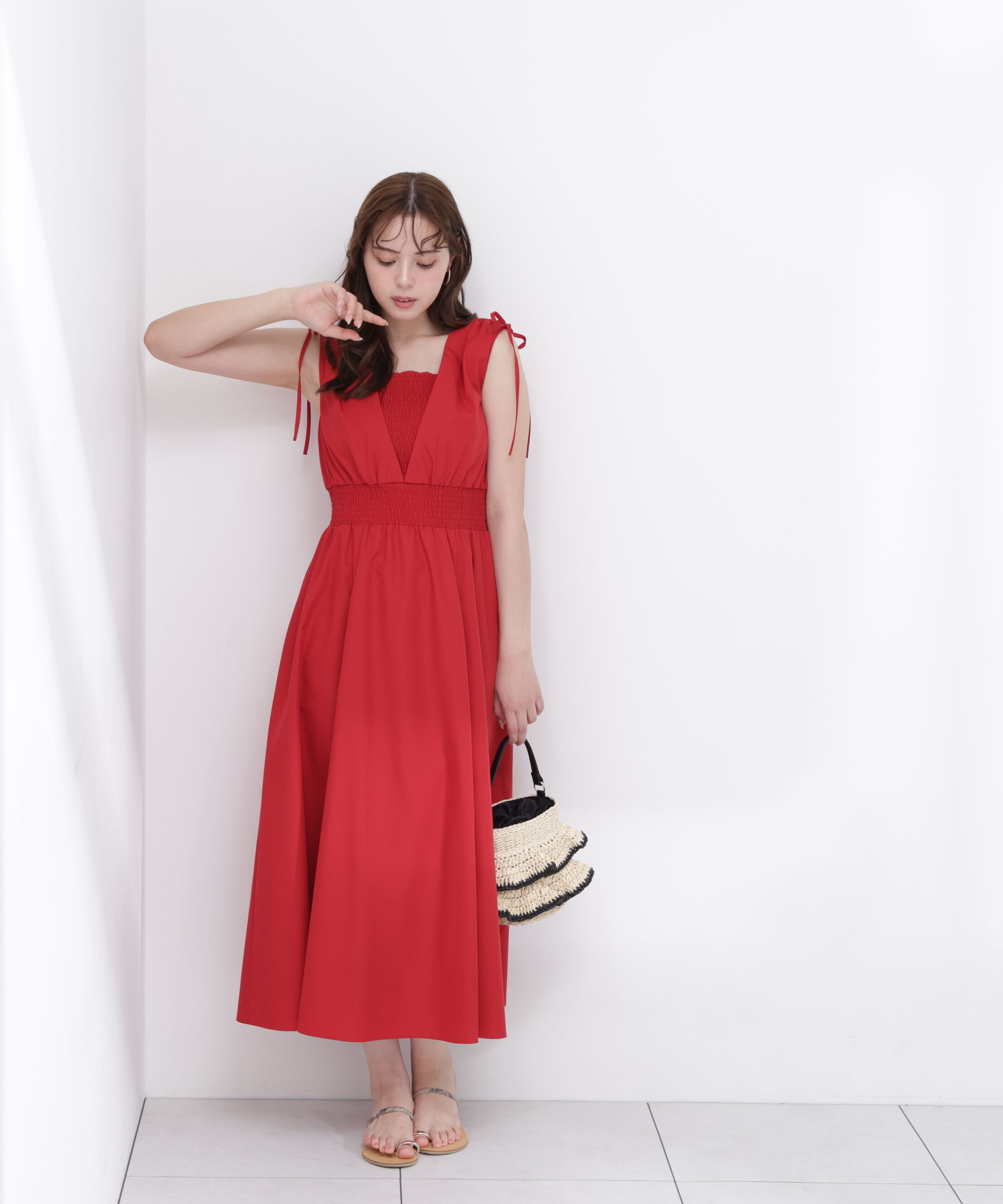 PROPORTION BODY DRESSING「＜中川紅葉さん着用＞ショルダーリボンギャザーワンピース」|ワンピース|