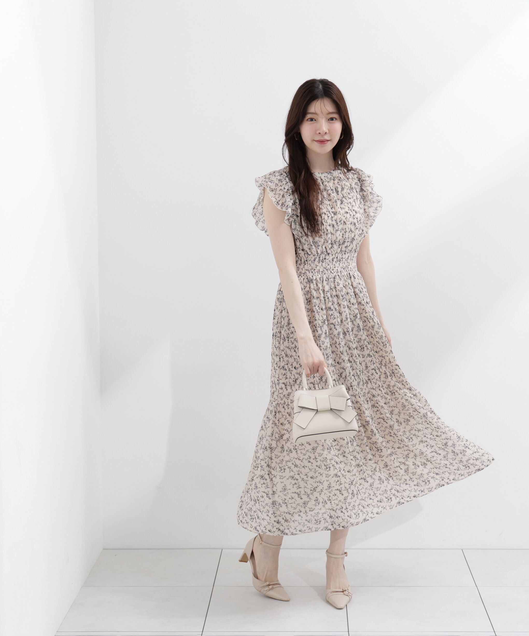 PROPORTION BODY DRESSING「小花楊柳ロングワンピース」|ワンピース|