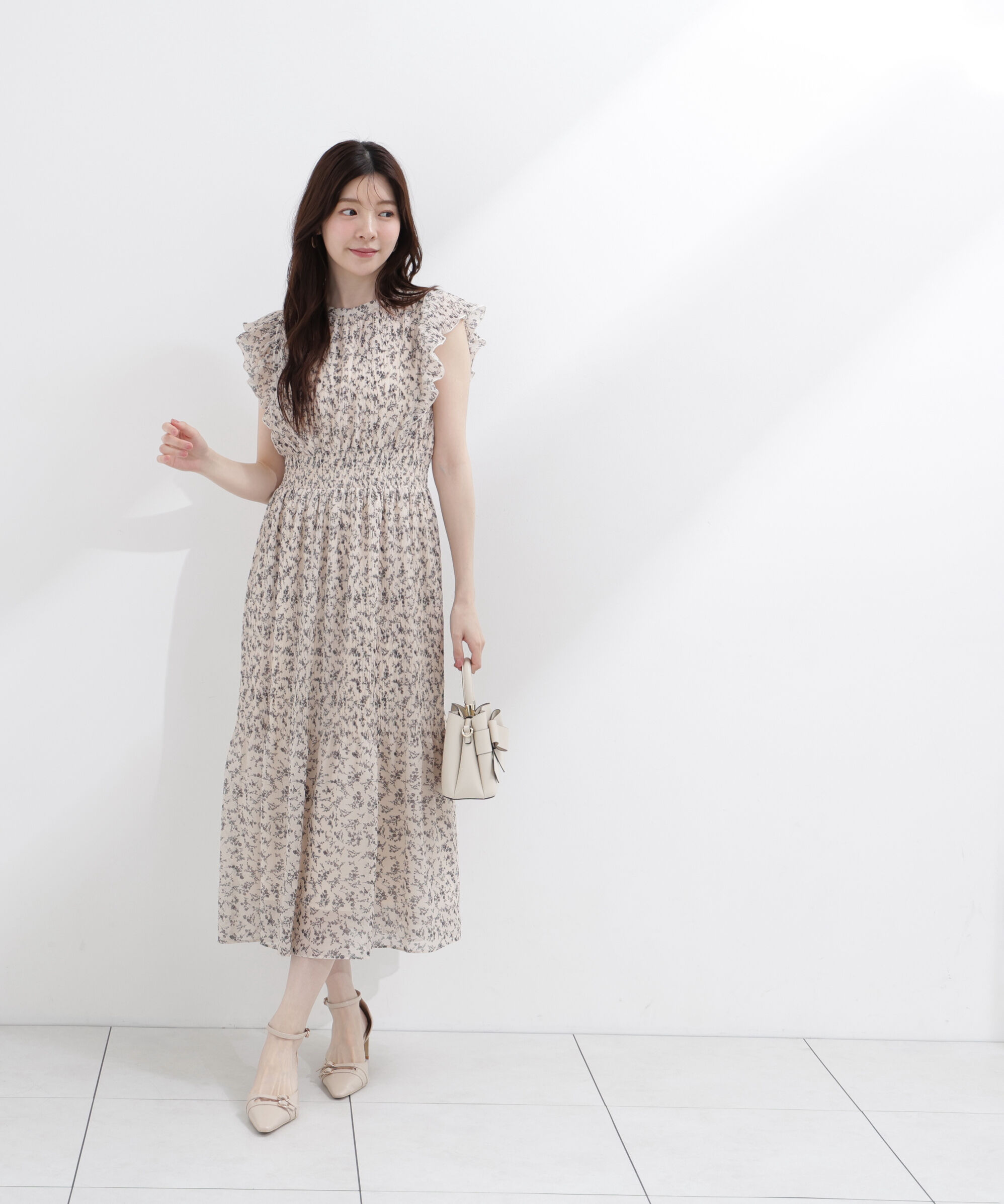 PROPORTION BODY DRESSING「小花楊柳ロングワンピース」|ワンピース|