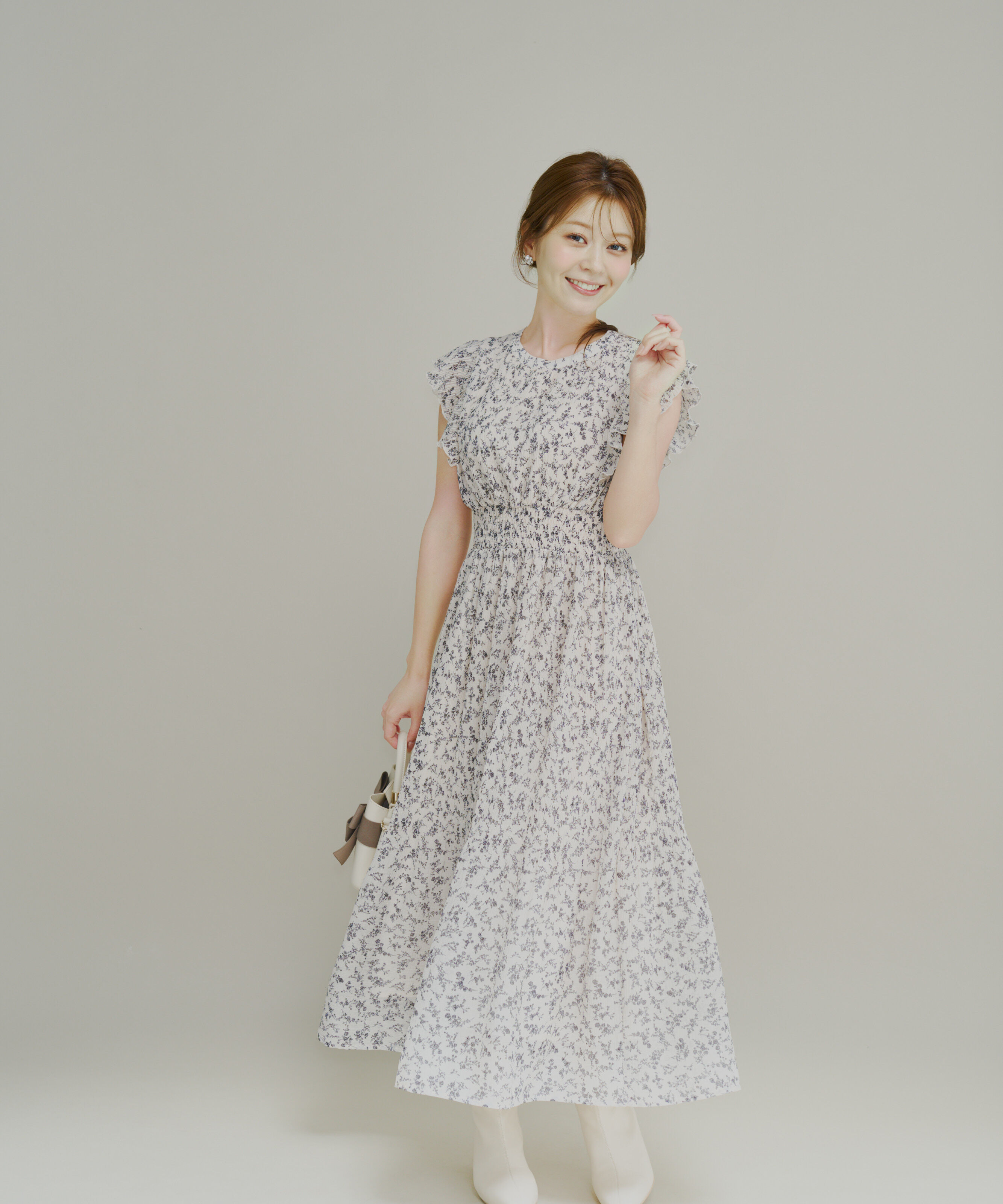 PROPORTION BODY DRESSING「小花楊柳ロングワンピース」|ワンピース|