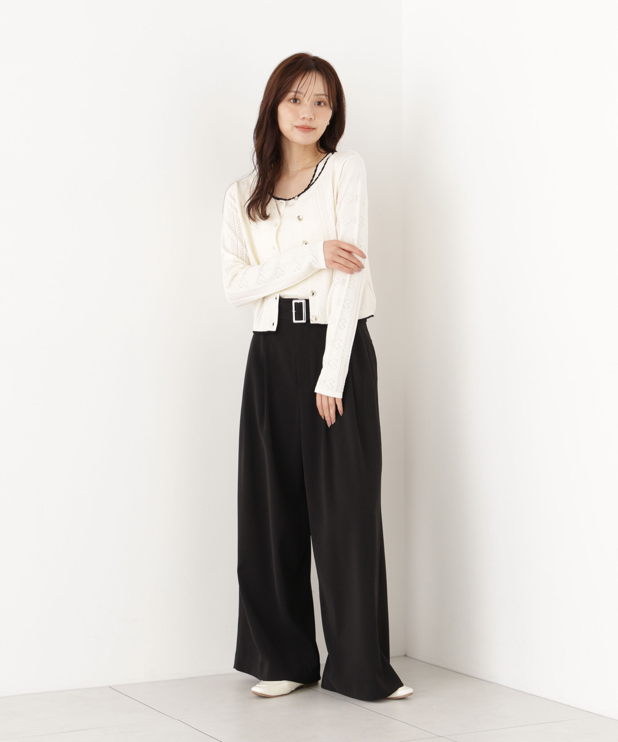 PROPORTION BODY DRESSING「＜a/mie＞ベルト付き2タックワイドパンツ」|その他|