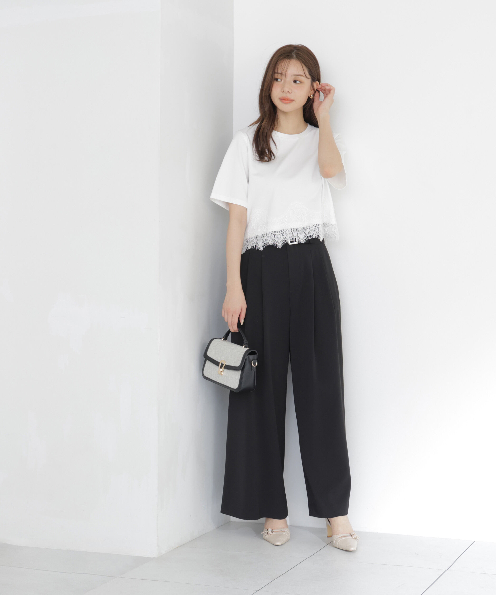 PROPORTION BODY DRESSING「＜a/mie＞ベルト付き2タックワイドパンツ」|その他|