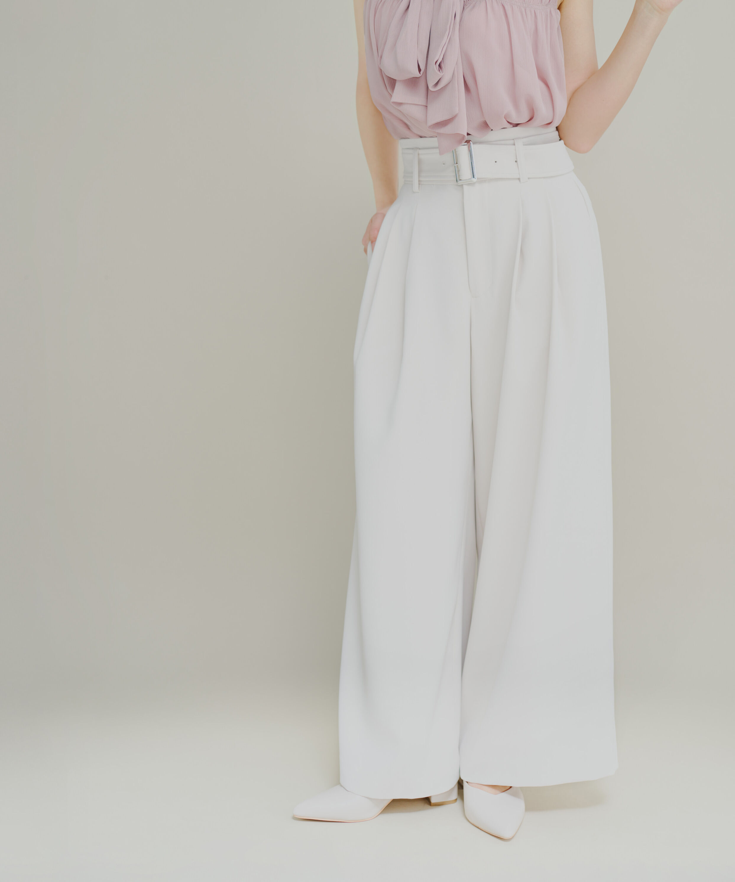 PROPORTION BODY DRESSING「＜a/mie＞ベルト付き2タックワイドパンツ」|その他|