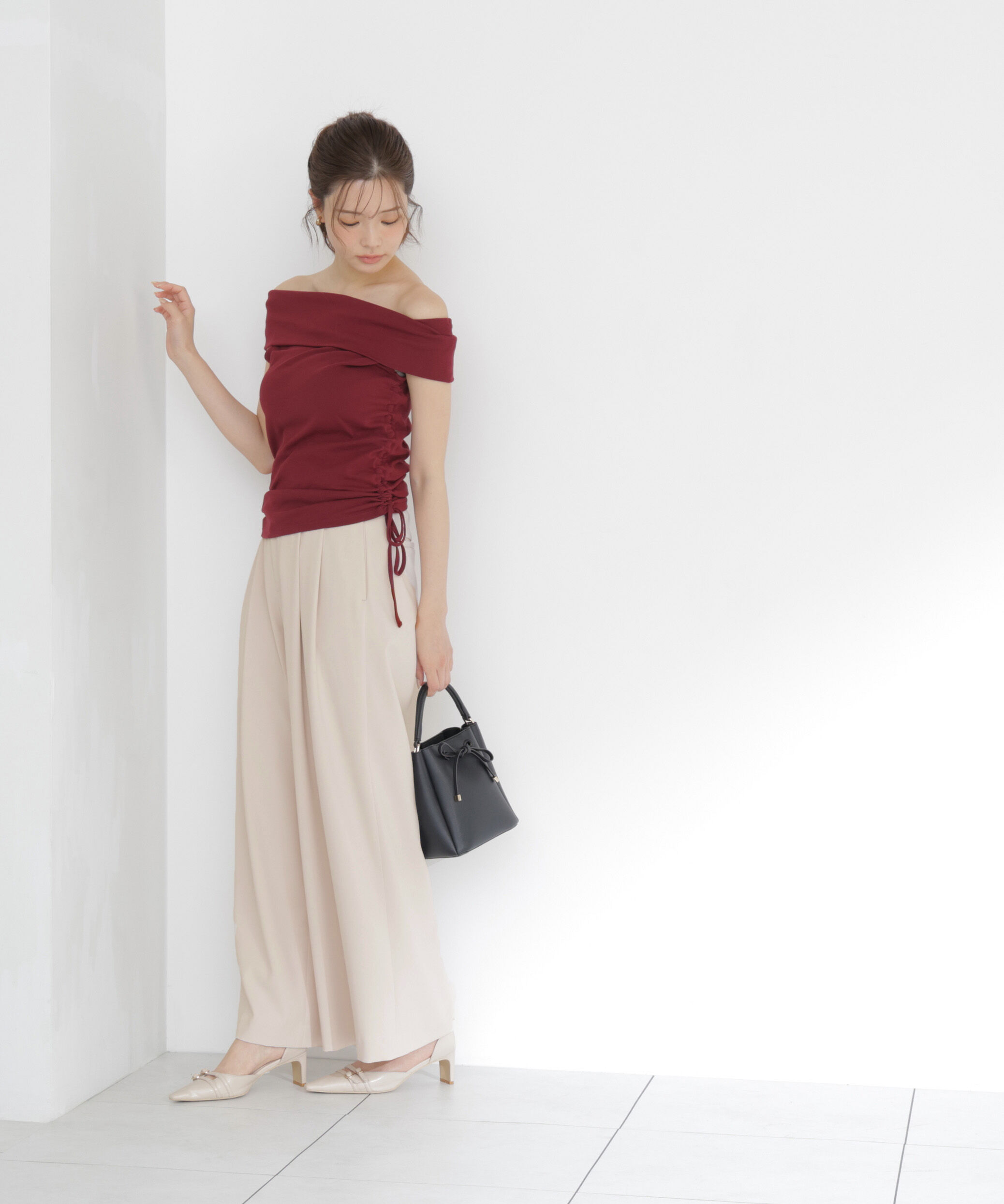 PROPORTION BODY DRESSING「＜a/mie＞ベルト付き2タックワイドパンツ」|その他|