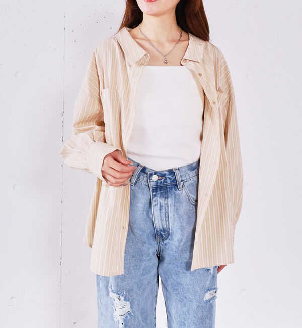 archives「２ｗａｙストライプシャツ」|シャツ・ブラウス|BEIGE