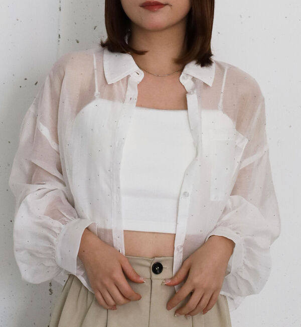 archives「ラインストーンシアーショートシャツ」|シャツ・ブラウス|OFF WHITE