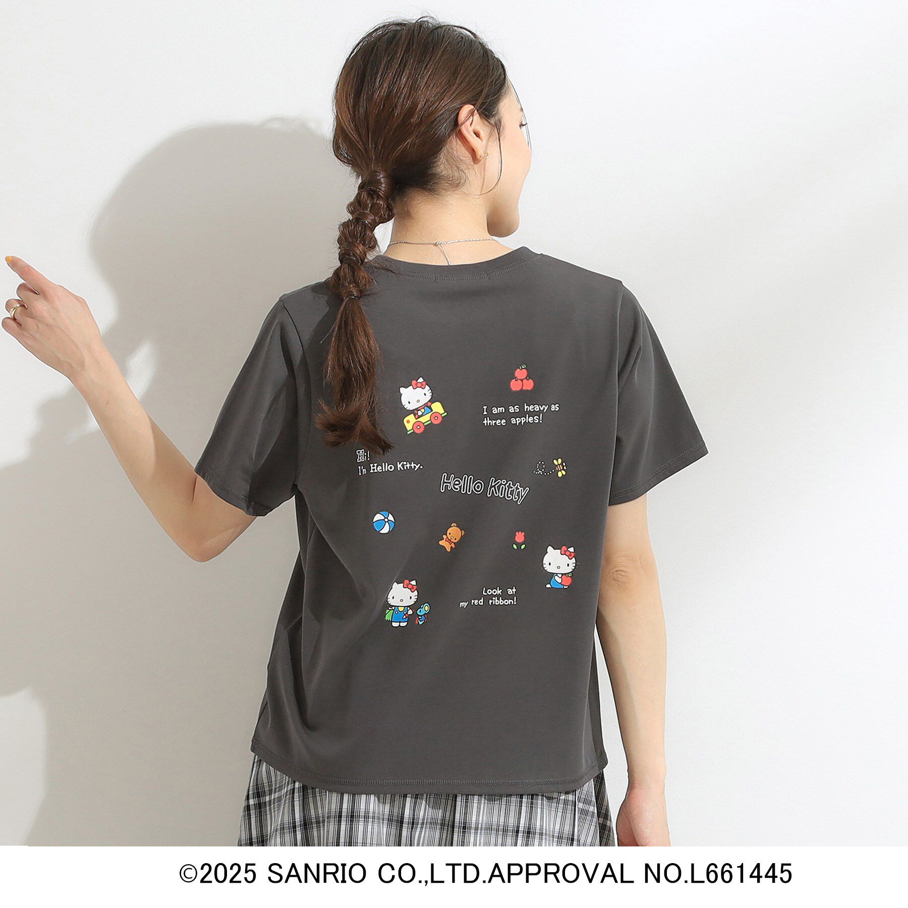 SHOO･LA･RUE「【HELLO KITTYコラボ】【SHOO ICE／汗染み軽減／UVカット】コンパクトTシャツ」|Tシャツ・カットソー|