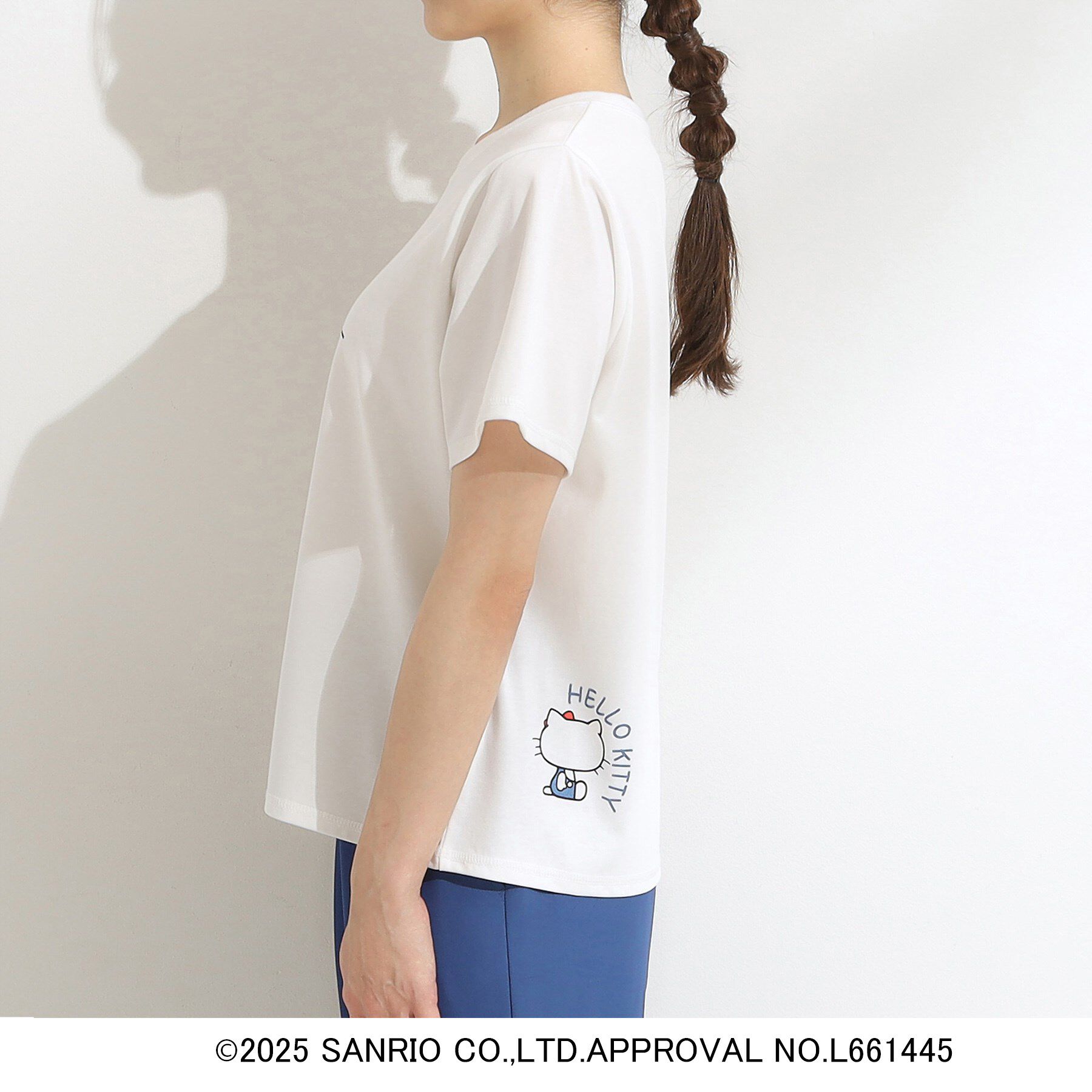 SHOO･LA･RUE「【HELLO KITTYコラボ】【SHOO ICE／汗染み軽減／UVカット】コンパクトTシャツ」|Tシャツ・カットソー|