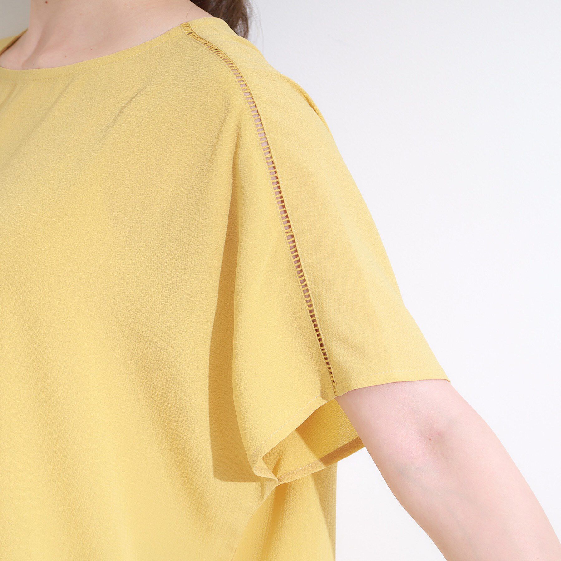 SHOO･LA･RUE「【S-LL/ひんやり/洗濯後しわになりにくい】インせず決まる はしごレースドルマンブラウス」|シャツ・ブラウス|
