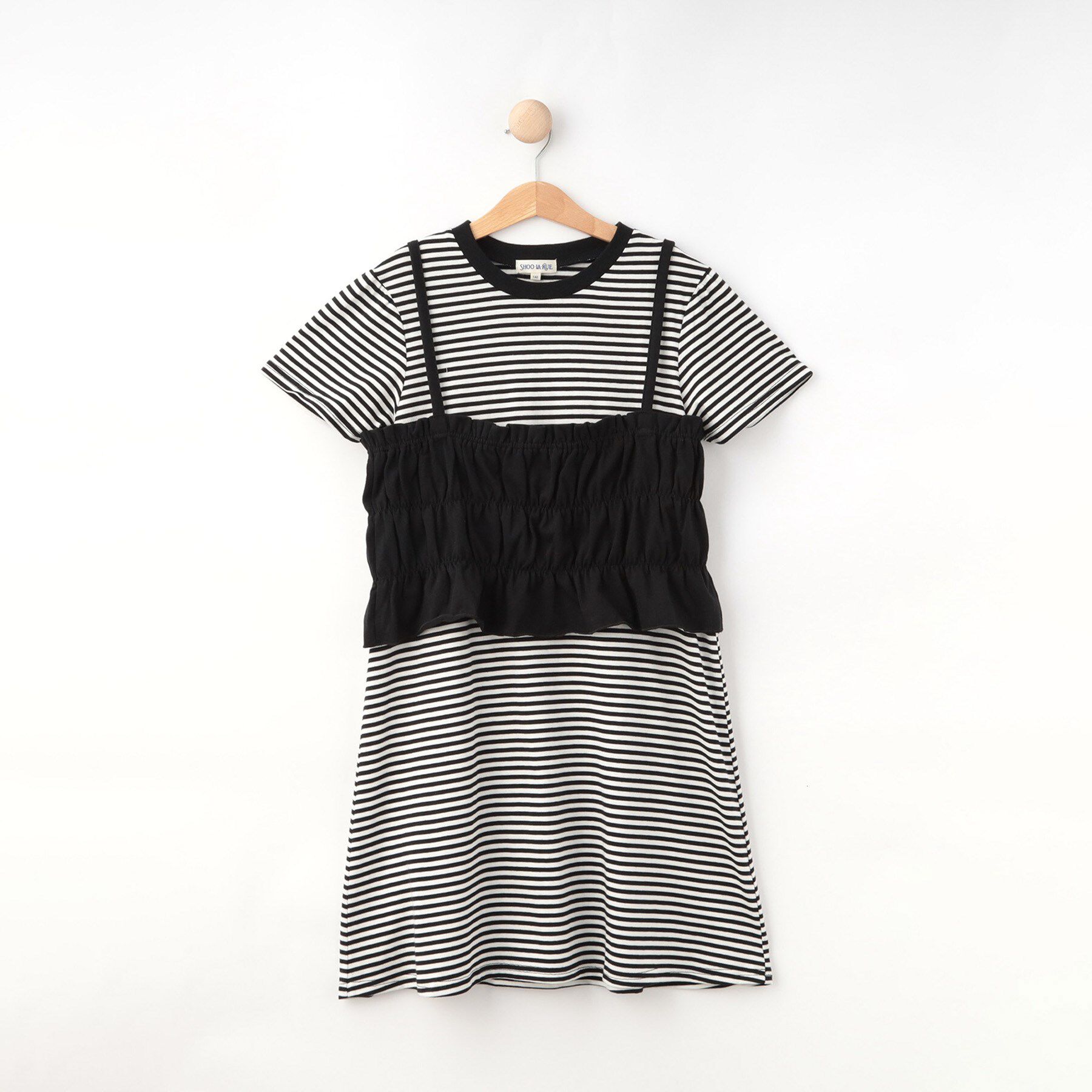SHOO･LA･RUE「【130-150cm】キャミ付きワンピース」|ワンピース|ブラック(319)