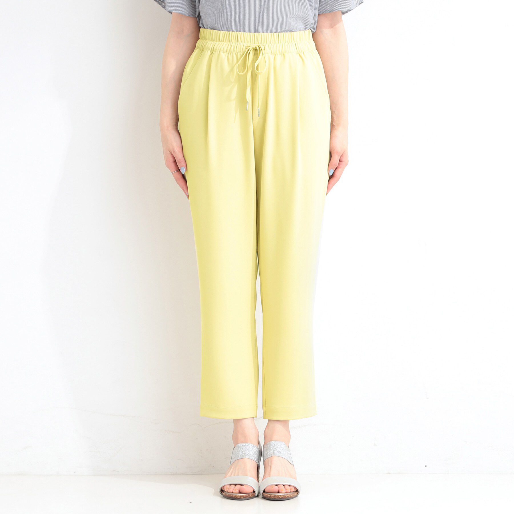 SHOO･LA･RUE「【ひんやり/UV/SS-3L/セットアップ可】さらさらぷるん イージーテーパードパンツ」|その他|