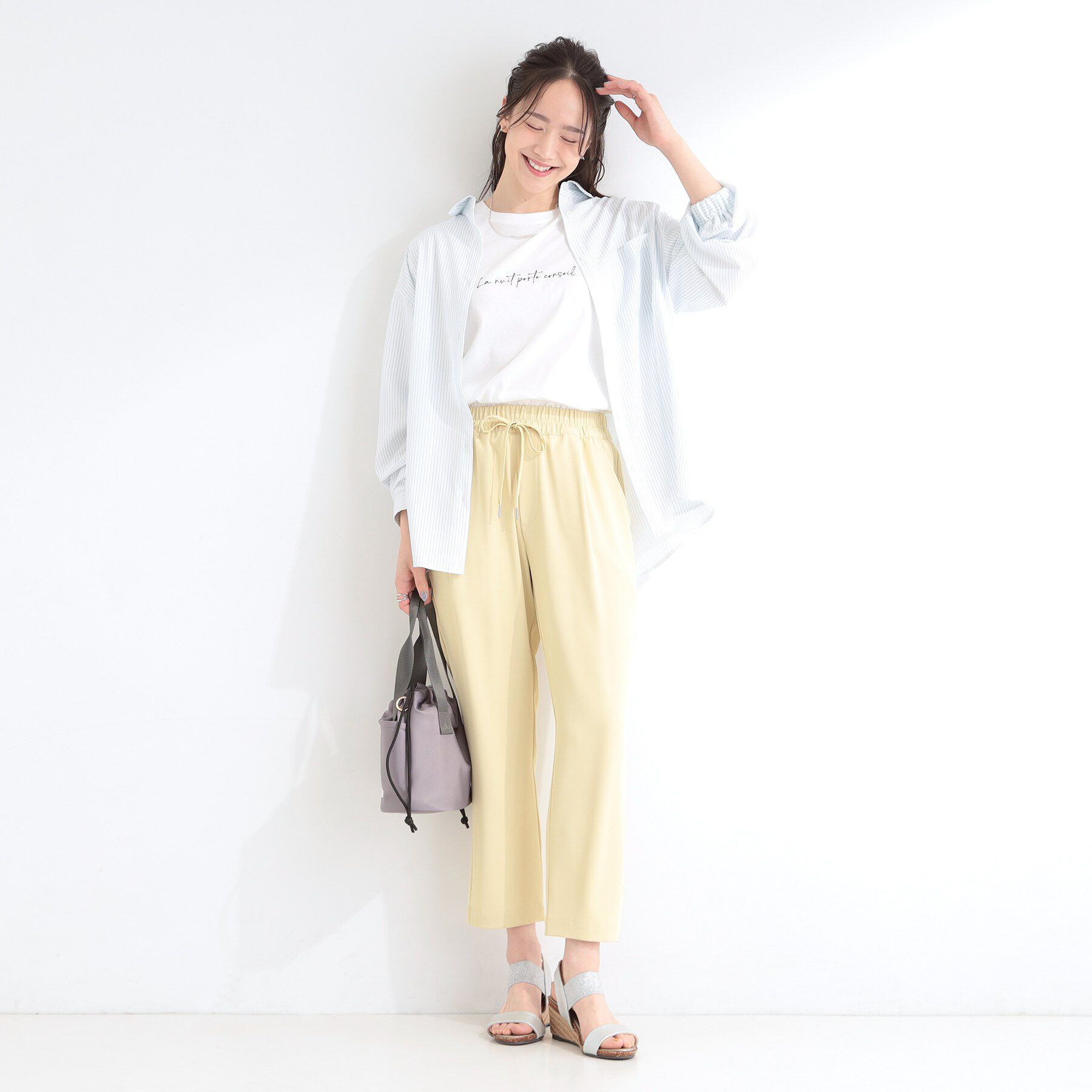 SHOO･LA･RUE「【2点セット/S-LL】ニットベスト＆ロゴTシャツSET」|その他|