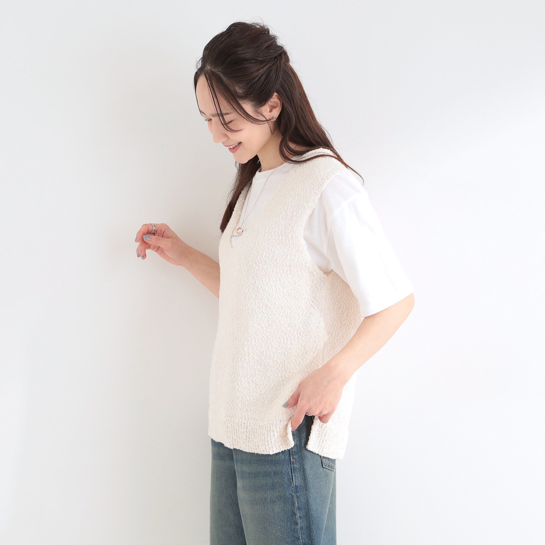 SHOO･LA･RUE「【2点セット/S-LL】ニットベスト＆ロゴTシャツSET」|その他|