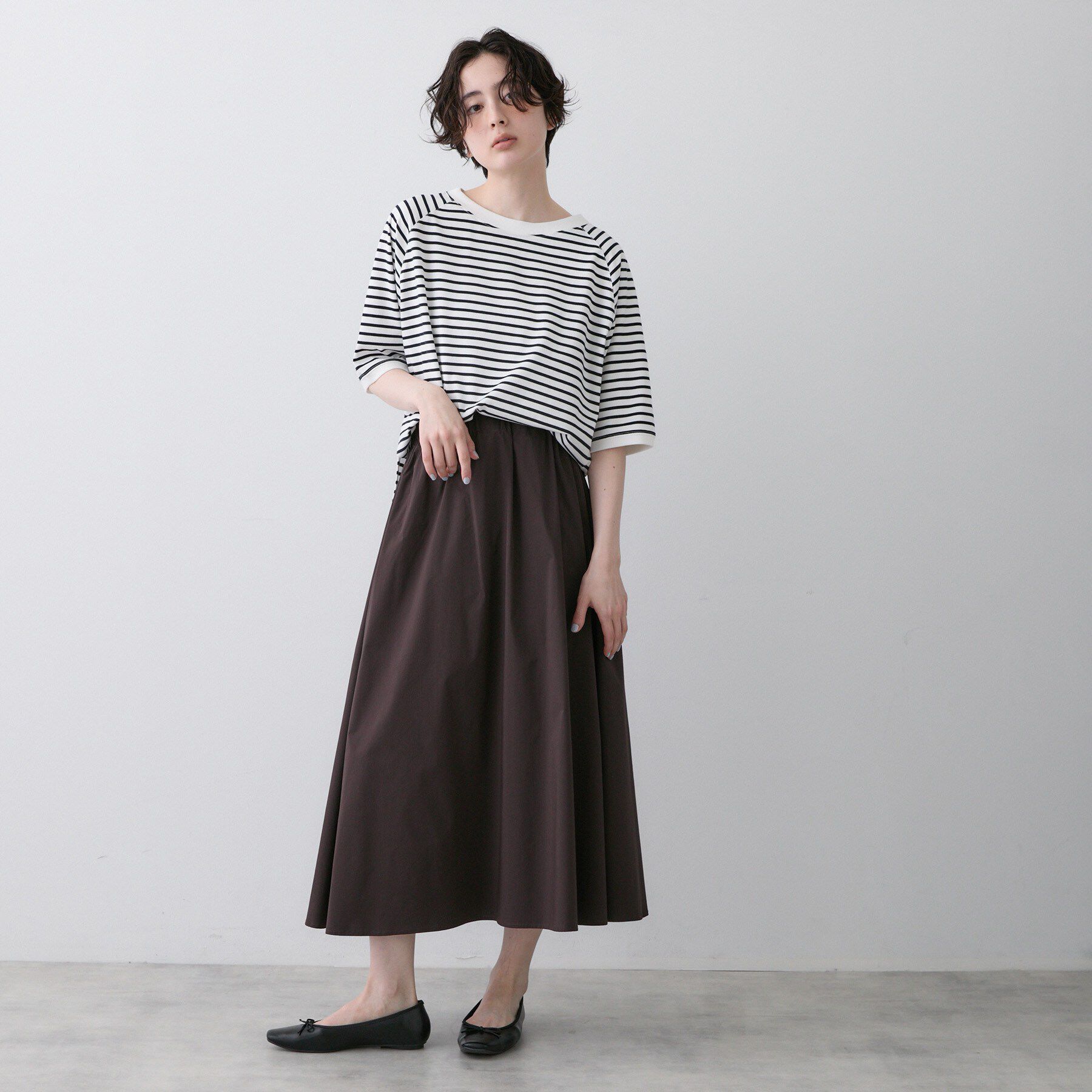 Dessin「【UVカット/接触冷感】フォルムカットソー5分袖」|Tシャツ・カットソー|