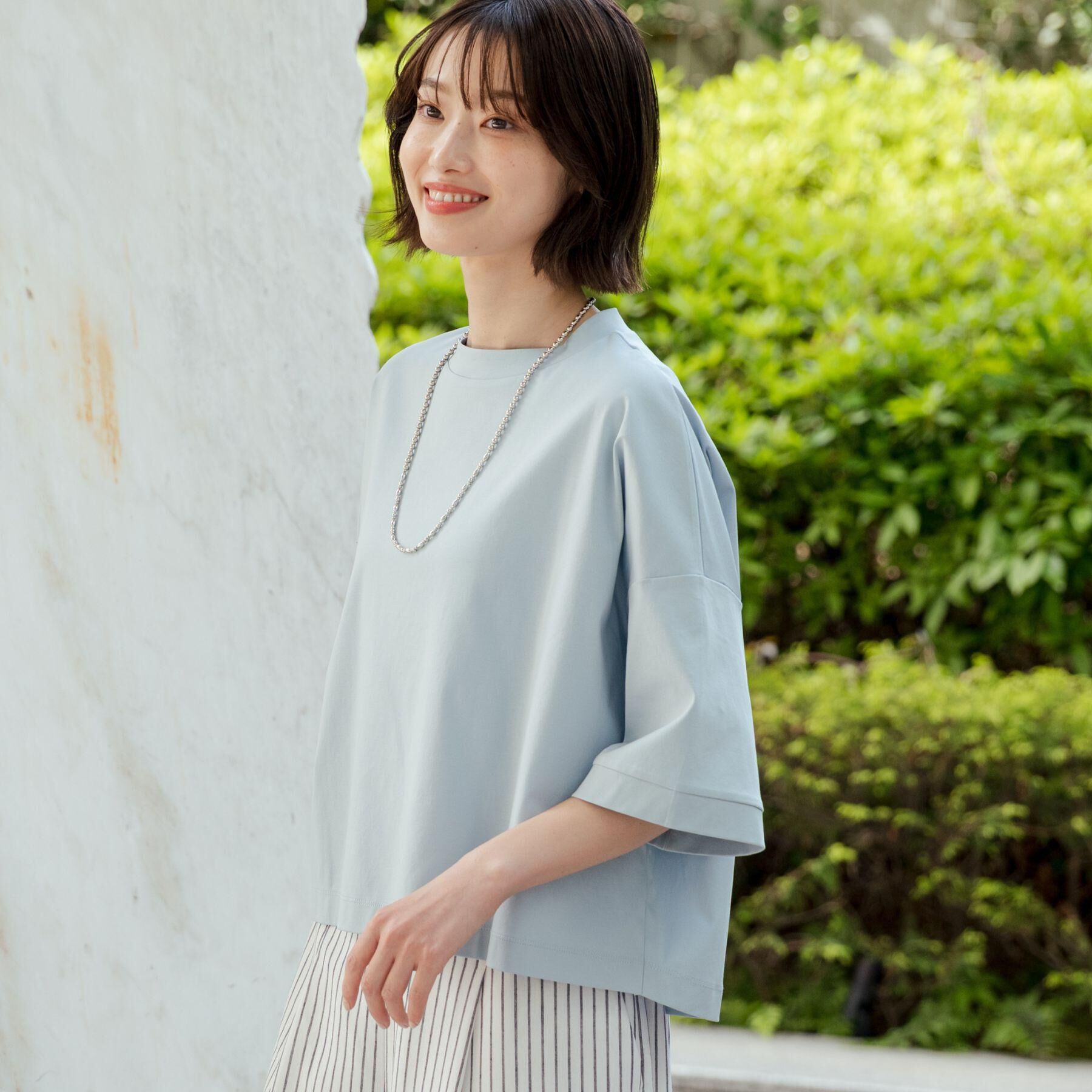 Dessin「【体型カバー】美光沢カットソーボクシーシルエット」|Tシャツ・カットソー|