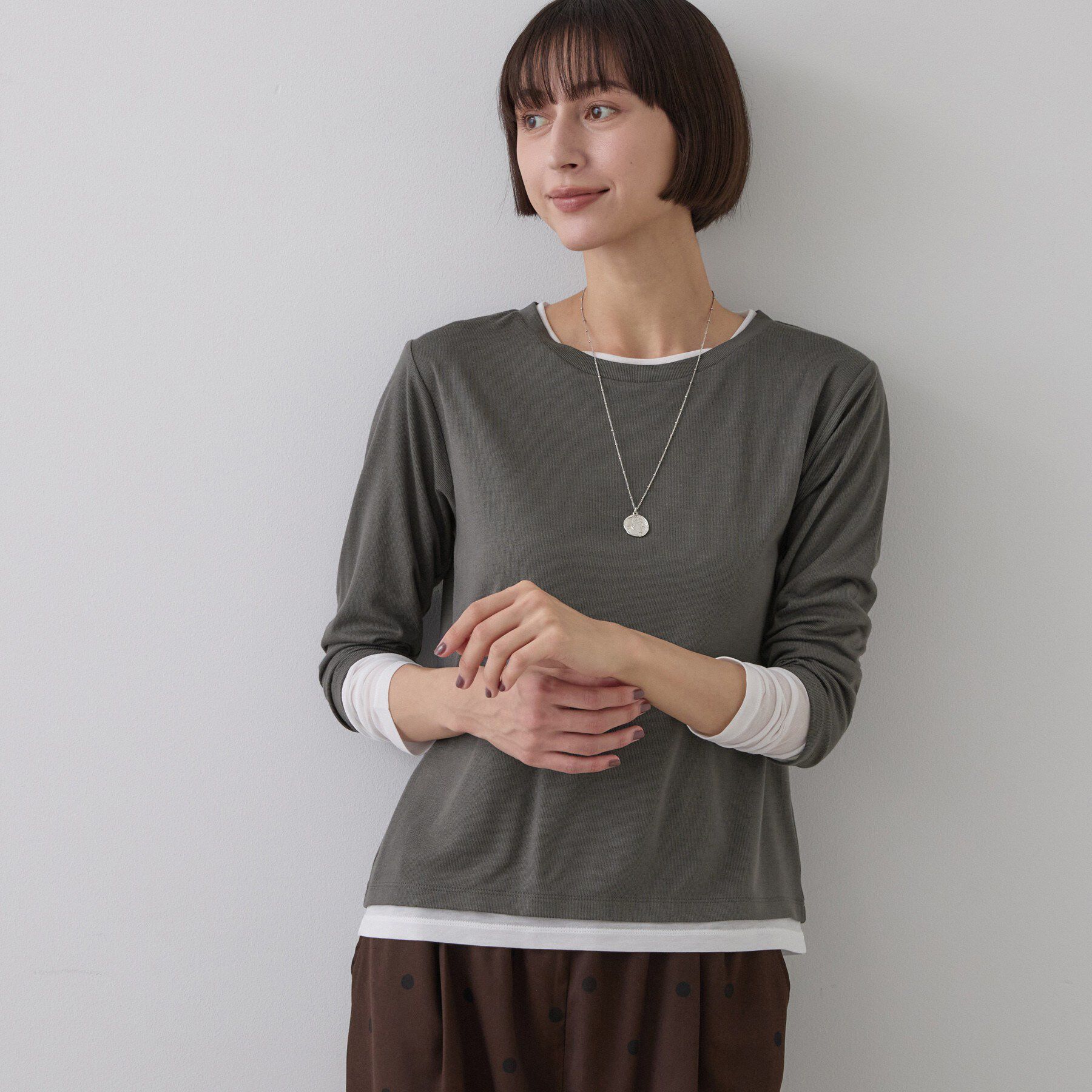 Dessin「【調温機能】シアーリブプルオーバー」|Tシャツ・カットソー|