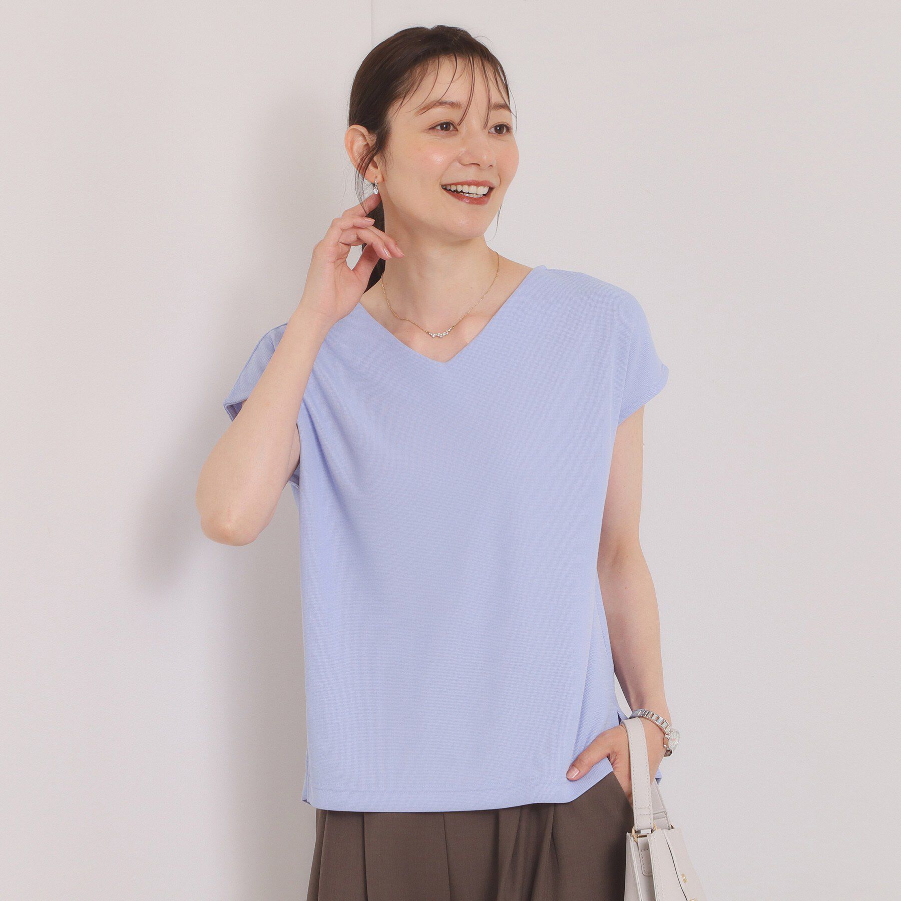 ITS&rsquo;DEMO「【冷感／速乾】Vネックカットプルオーバー」|Tシャツ・カットソー|サックスブルー(09