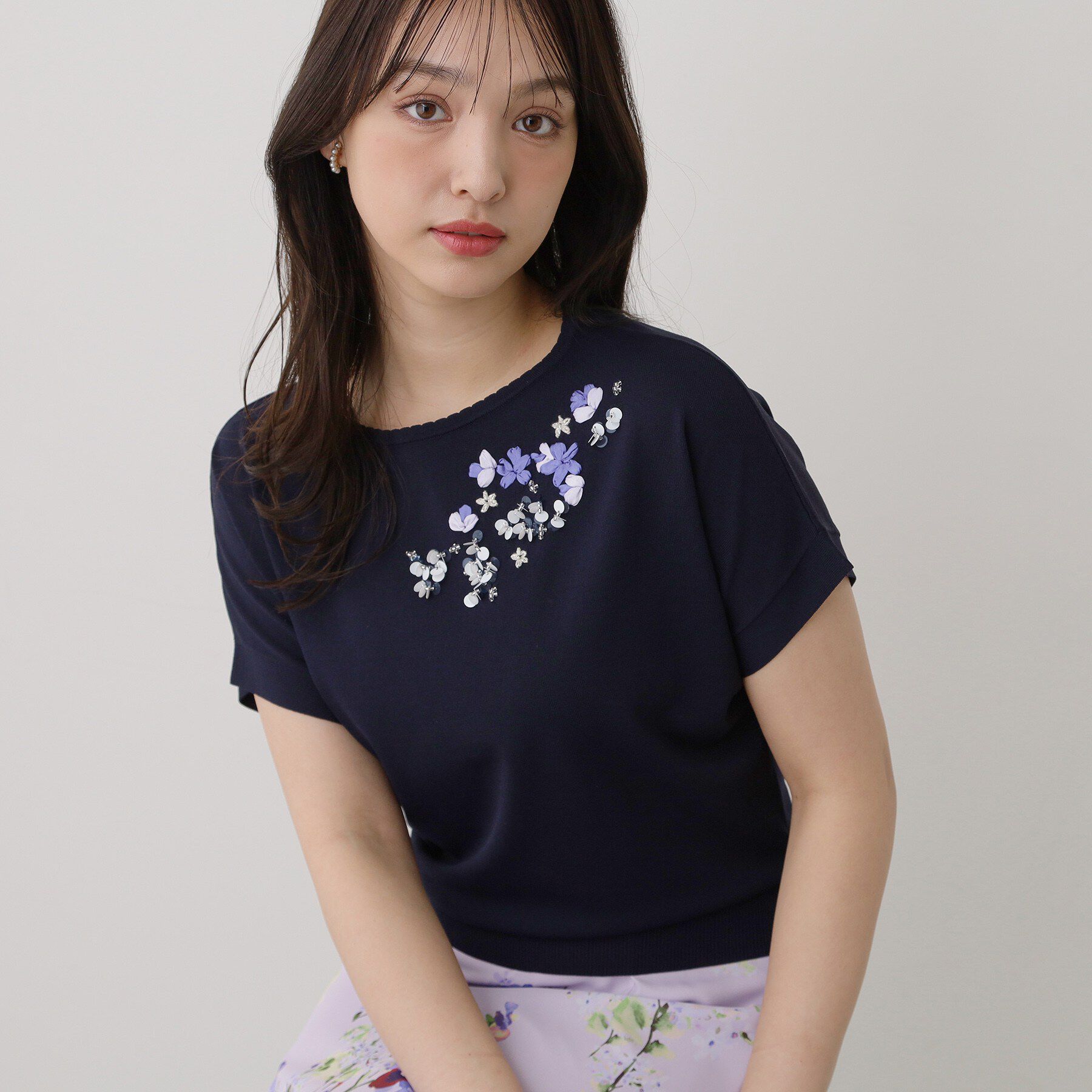 SunaUna「【SS～Lサイズ展開／スパンコール・ビジュー・刺繍】クラフトニット」|ニット・セーター|