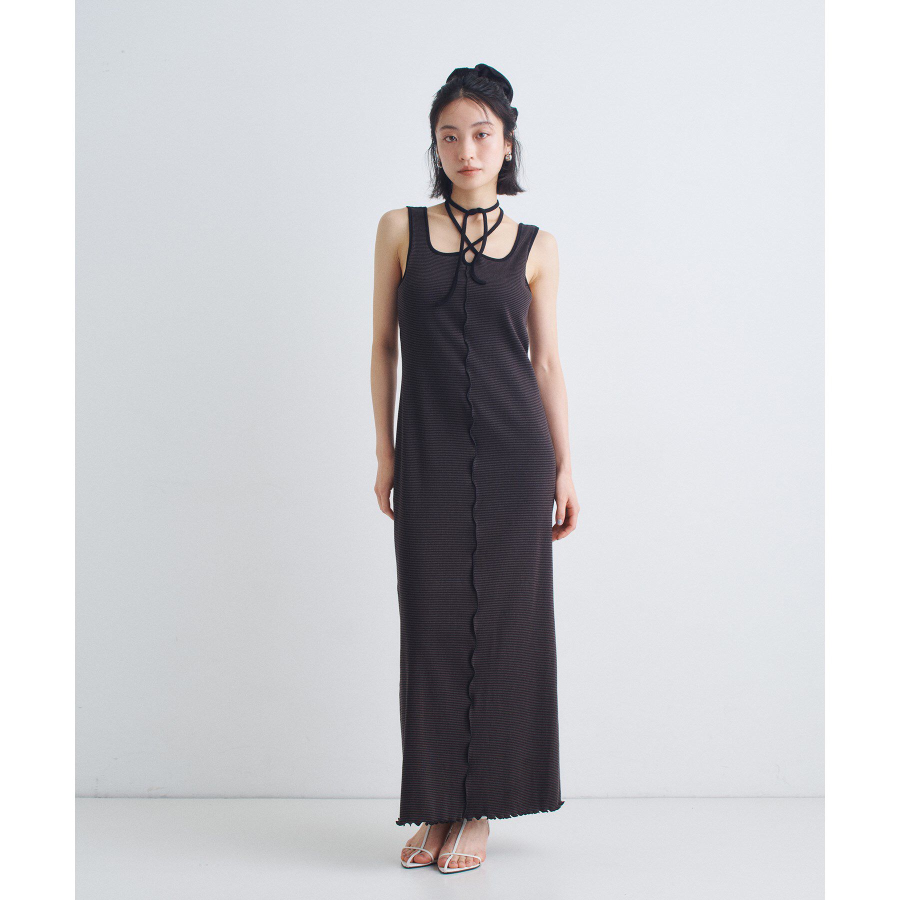 CODE A「【Cup-in】chic border jersey dress」|ワンピース|