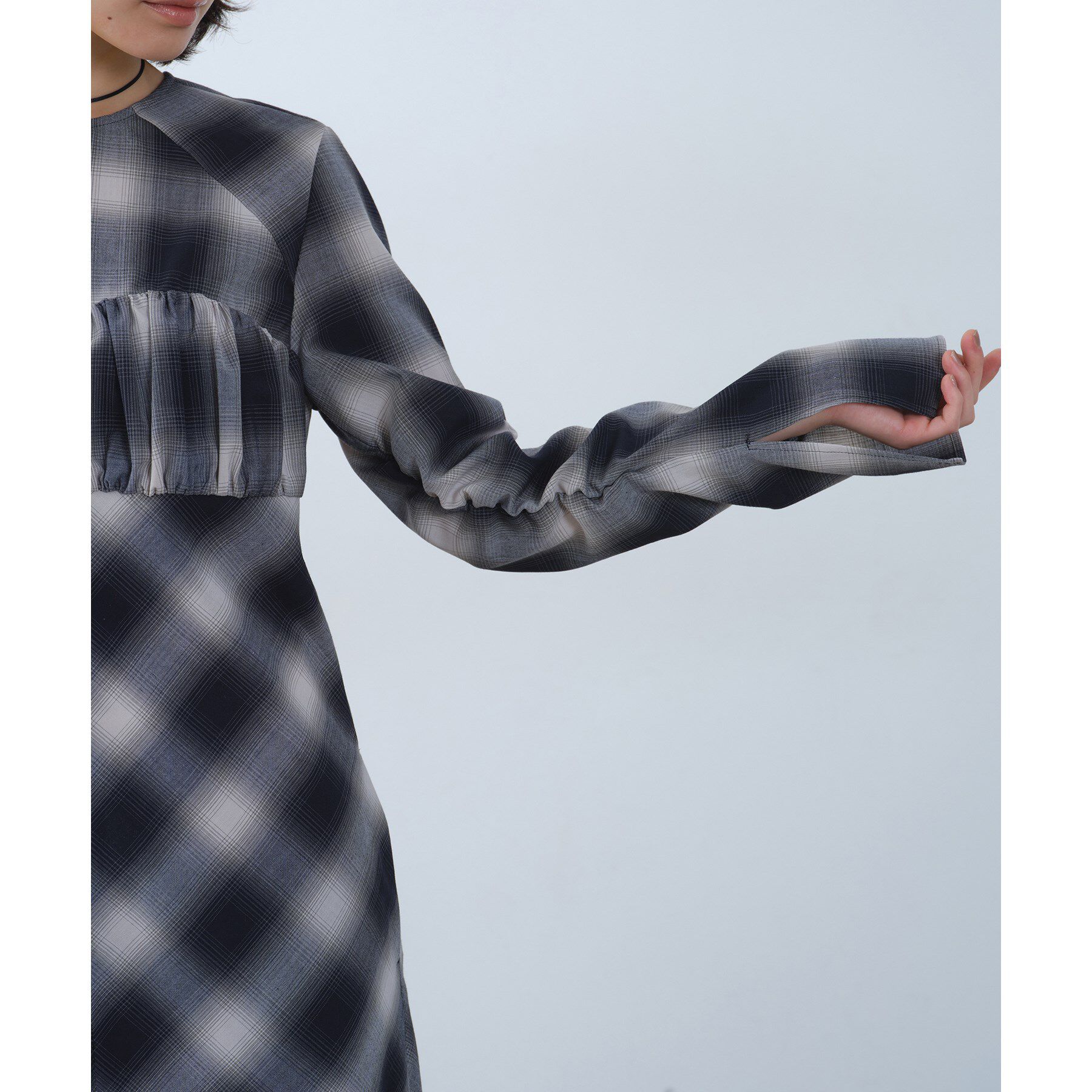 CODE A「shadow check femi dress」|ワンピース|