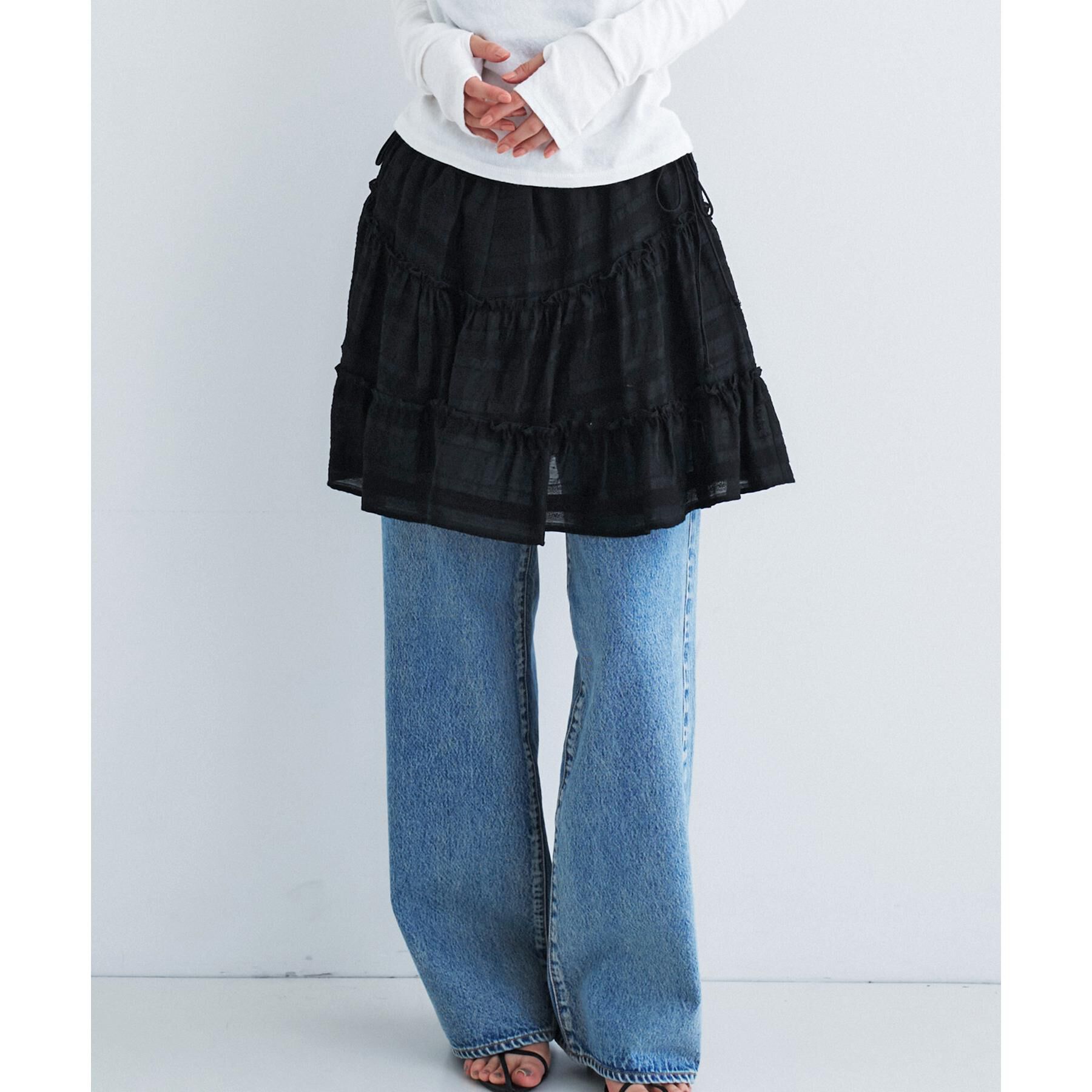 CODE A「dream ruffle lace mini skirt」|スカート|