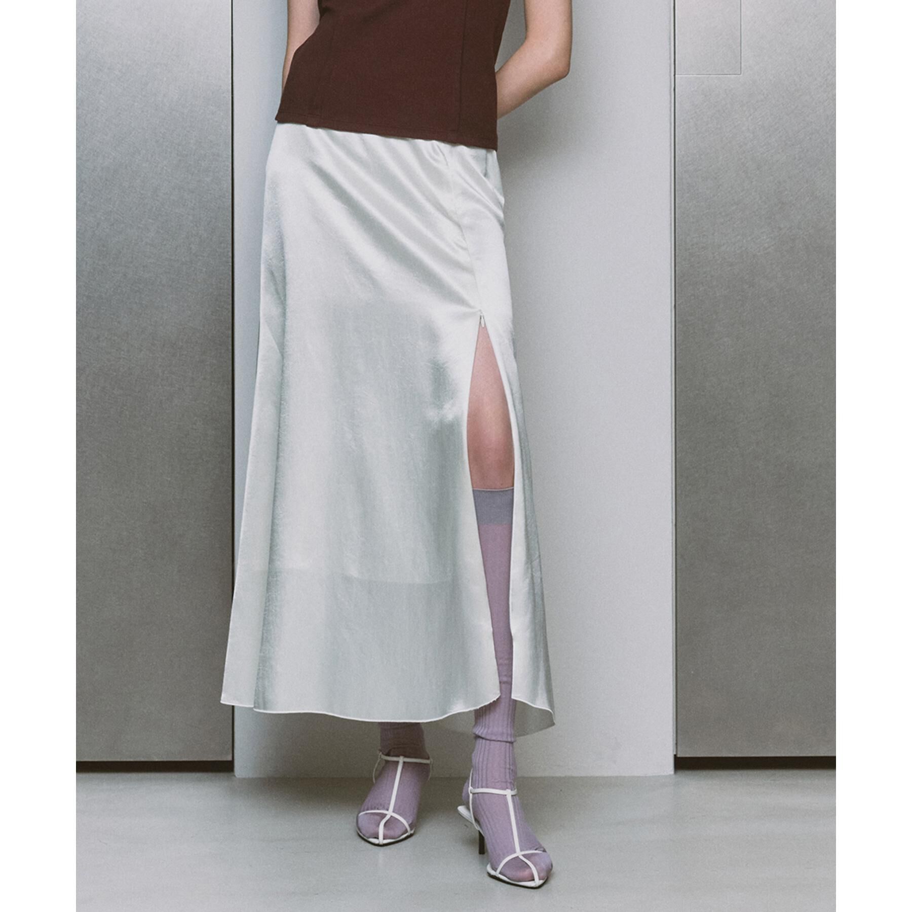 CODE A「satin slit flare skirt」|スカート|