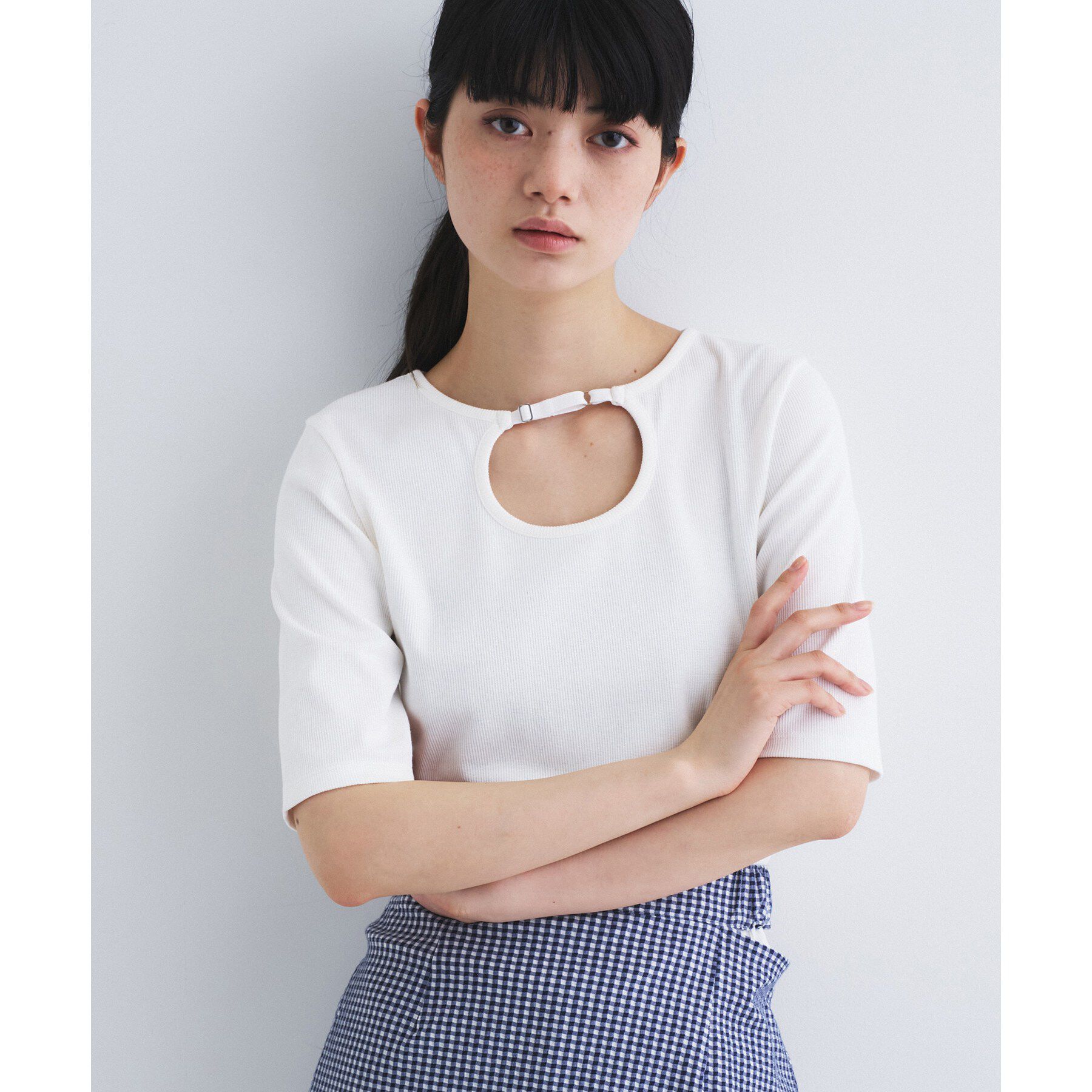 CODE A「rib jersey point neck tee」|Tシャツ・カットソー|