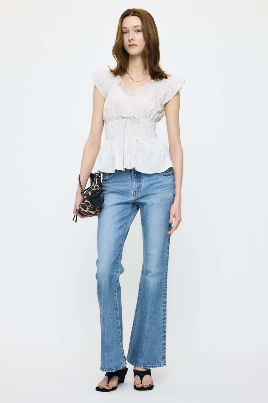 MOUSSY「WRINKLE RUFFLE SLEEVE ブラウス」|シャツ・ブラウス|