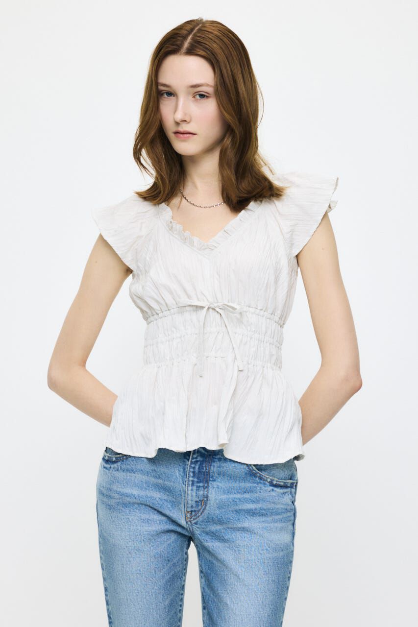 MOUSSY「WRINKLE RUFFLE SLEEVE ブラウス」|シャツ・ブラウス|