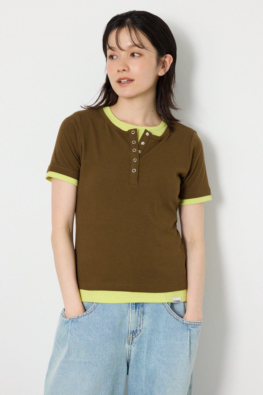 RODEO CROWNS「フェイクレイヤードヘンリーTシャツ」|Tシャツ・カットソー|