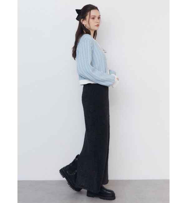 CALNAMUR「GLITTER SHAGGY KNIT SK/グリッターシャギーニットスカート」|スカート|