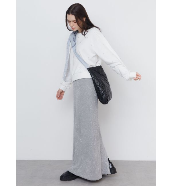 CALNAMUR「GLITTER SHAGGY KNIT SK/グリッターシャギーニットスカート」|スカート|