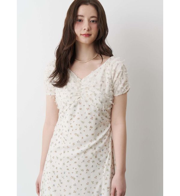 CALNAMUR「チュールレイヤードフラワーワンピース」|ワンピース|