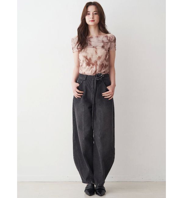 CALNAMUR「アブストラクトパターンチュールオフショル」|Tシャツ・カットソー|