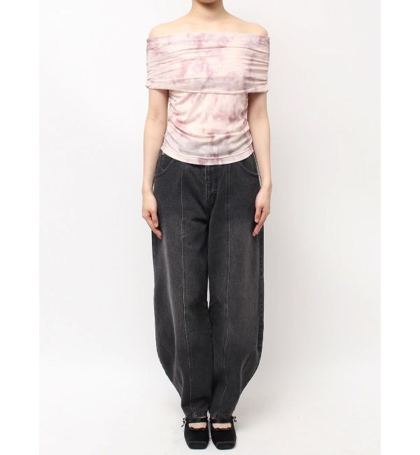 CALNAMUR「アブストラクトパターンチュールオフショル」|Tシャツ・カットソー|