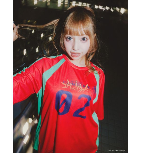 CALNAMUR「【新世紀エヴァンゲリオンコラボ】レイ アスカ ユニフォームTシャツ」|Tシャツ・カットソー|レッド