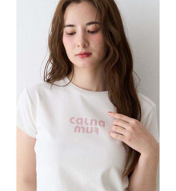 CALNAMUR「ビジューロゴコンパクトTシャツ」|Tシャツ・カットソー|