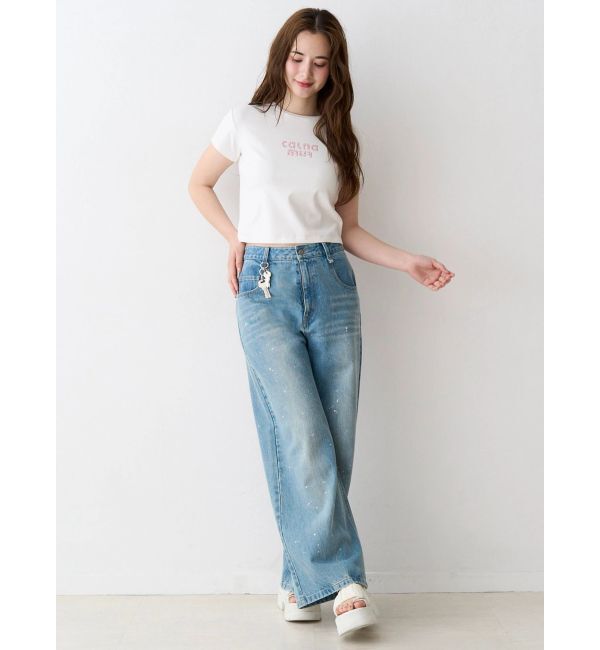 CALNAMUR「ビジューロゴコンパクトTシャツ」|Tシャツ・カットソー|