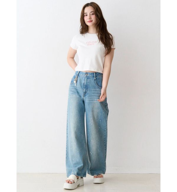 CALNAMUR「ビジューロゴコンパクトTシャツ」|Tシャツ・カットソー|