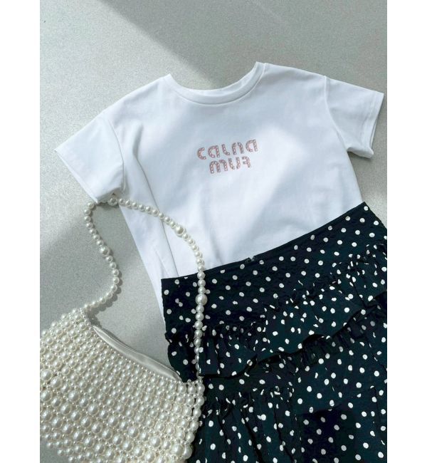 CALNAMUR「ビジューロゴコンパクトTシャツ」|Tシャツ・カットソー|