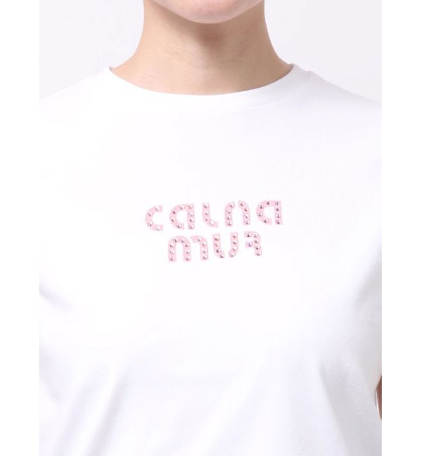 CALNAMUR「ビジューロゴコンパクトTシャツ」|Tシャツ・カットソー|