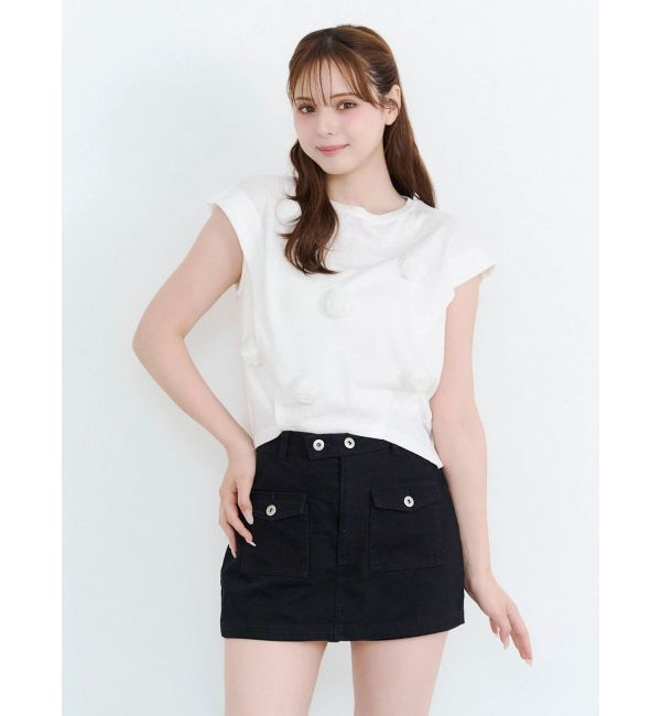 CALNAMUR「3Dローズトップス」|Tシャツ・カットソー|
