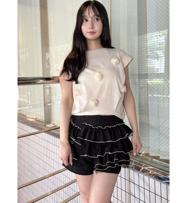 CALNAMUR「3Dローズトップス」|Tシャツ・カットソー|