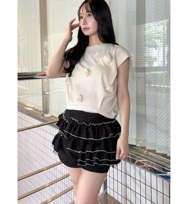 CALNAMUR「3Dローズトップス」|Tシャツ・カットソー|