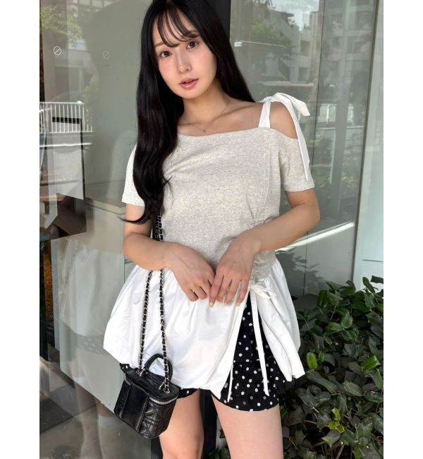 CALNAMUR「ワンショルデザイン半袖トップス」|Tシャツ・カットソー|